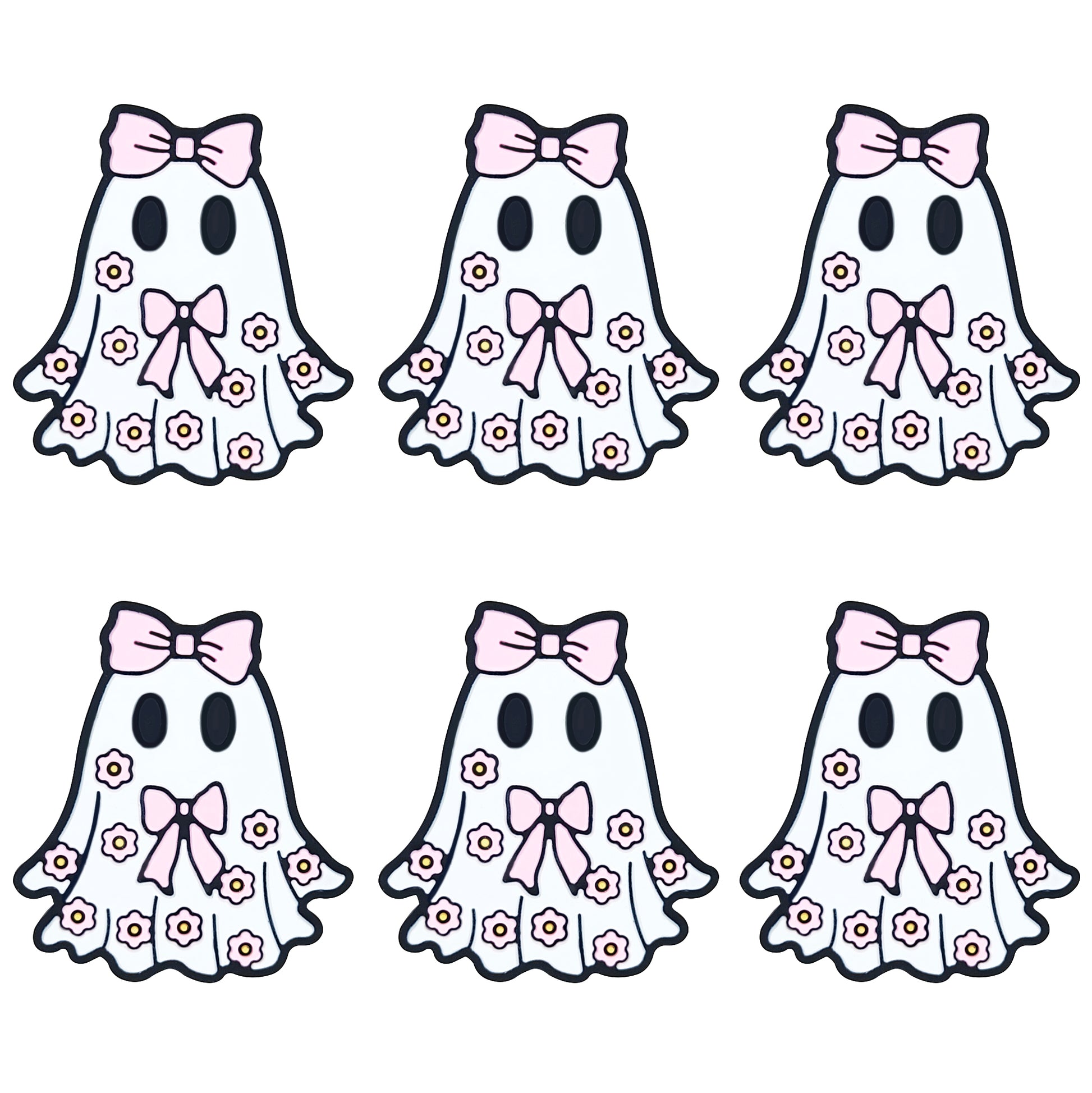 Halloween Pink Bow Ghost Focal