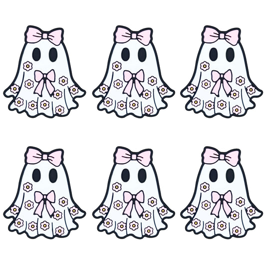 Halloween Pink Bow Ghost Focal