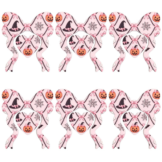 Halloween Pumpkin Bow Heart Print Focal
