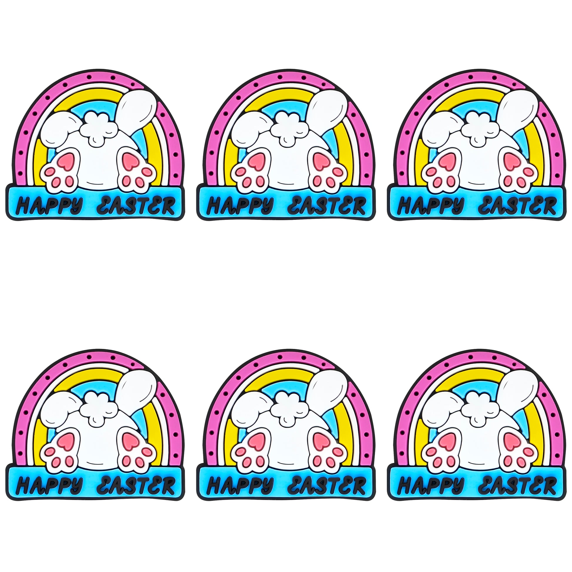 Happy Easter Rainbow Rabbit Focal