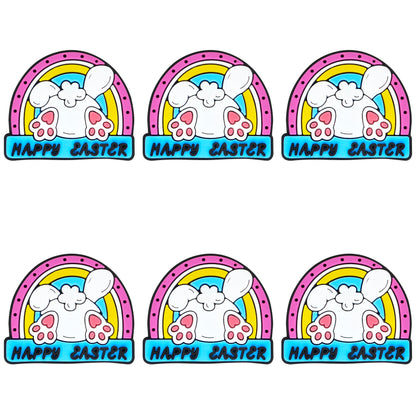 Happy Easter Rainbow Rabbit Focal