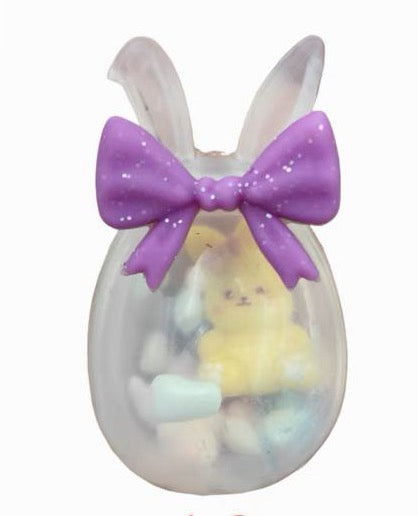 Silicone Focal Easter Bunny Bow Shaker Beads With Beads Inside