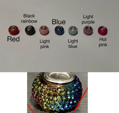 13.5*9mm Iridescent Large Hole European Spacer Rhinestone Beads Charm Beads