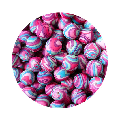 15mm New Print Silicone Beads