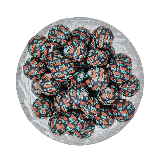 15mm Howdy Print Round Silicone Beads