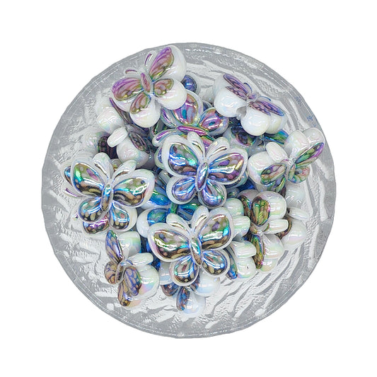 Colorful Butterfly Acrylic Beads, ,Pen Focal Beads, Iridescent Butterfly Beads