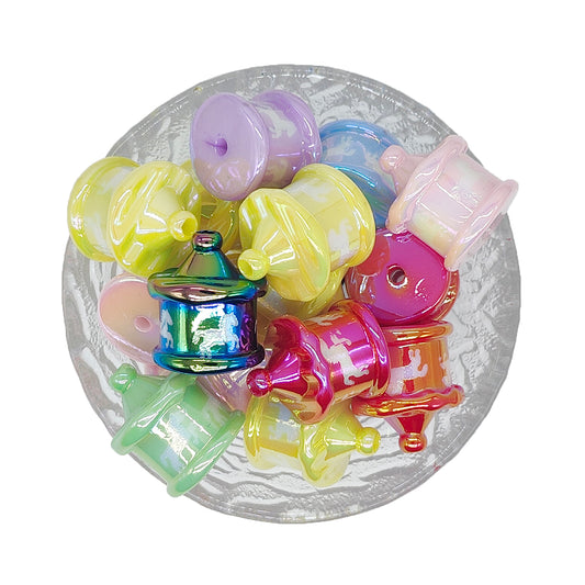 Chunky Carousel Shaped Acrylic Focal  Beads