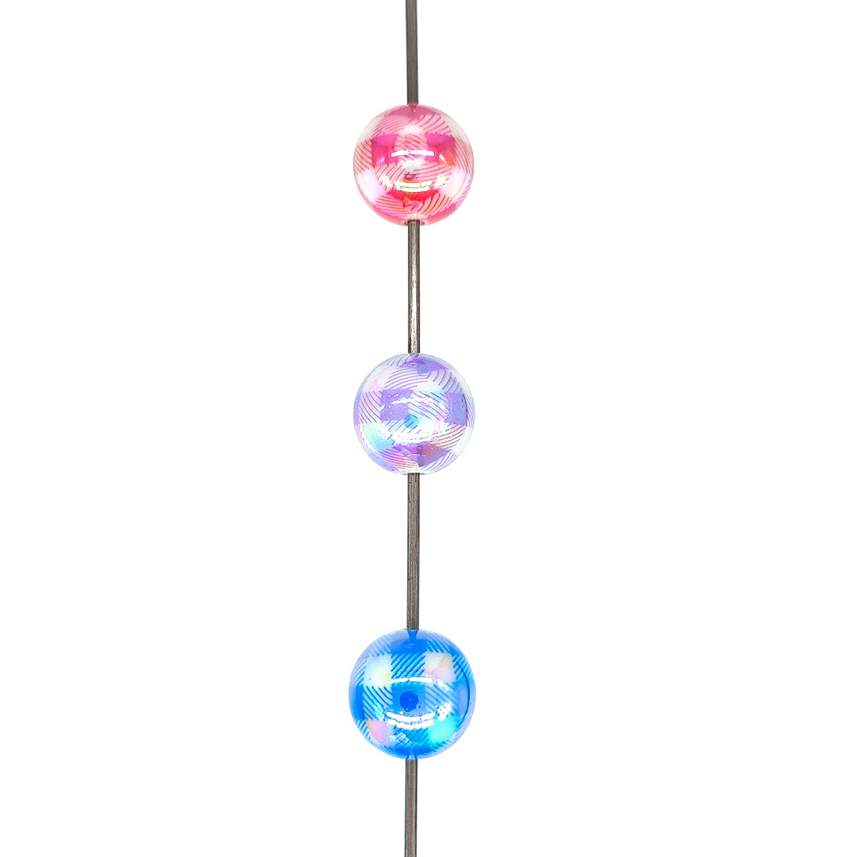 16mm Gumball Beads,Plaid Bubblegum Acrylic Beads