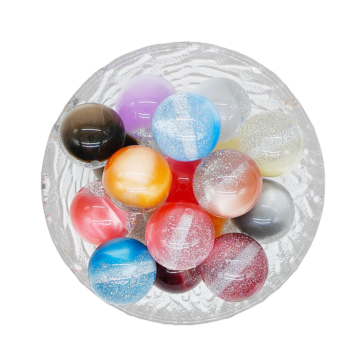 20mm Chunky Glitter Bubblegum Beads