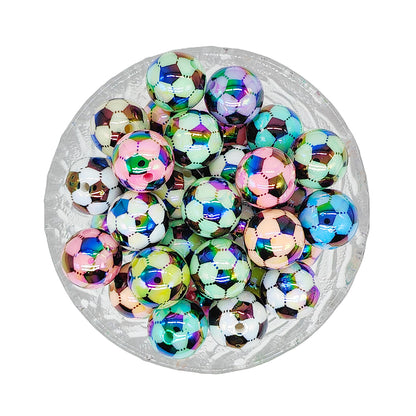 16mm Mixed Color Soccer Beads, UV Gumball Beads, Acrylic Beads