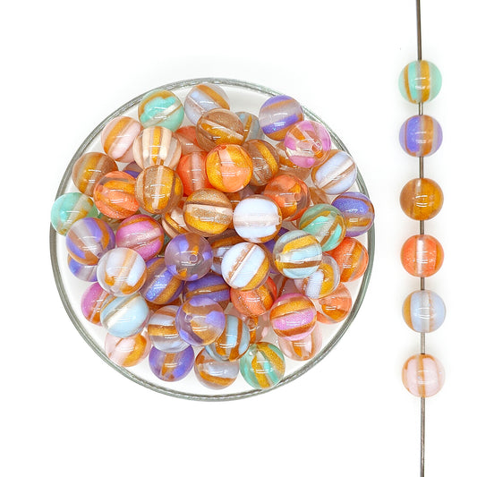 16mm Glitter Acrylic Gumball Beads