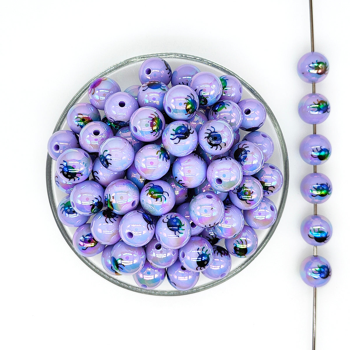 16mm Spider Bubblegum Acrylic Beads