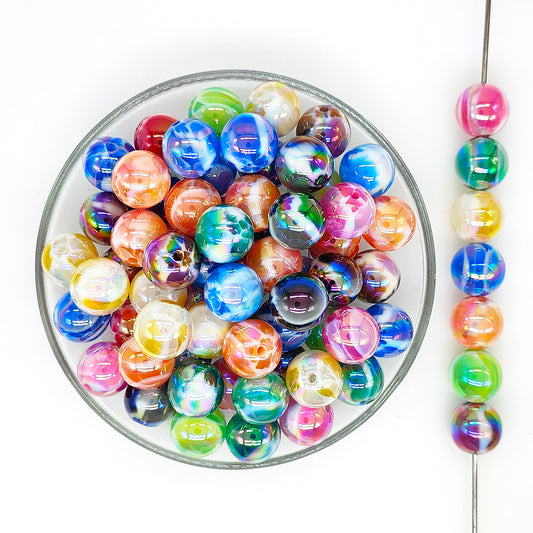 16mm New Crack Gumball Acrylic Beads