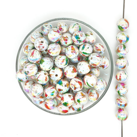 16mm UV Christmas Gumball Acrylic Beads