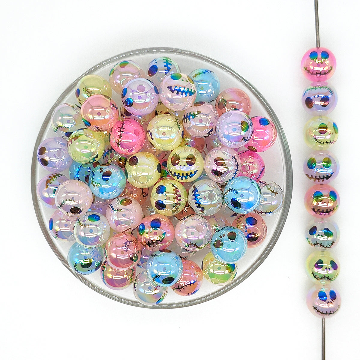 Face Bead Rattle 16mm Spooky Ghost Face Gumball Acrylic Beads – MrBiteBabyStore