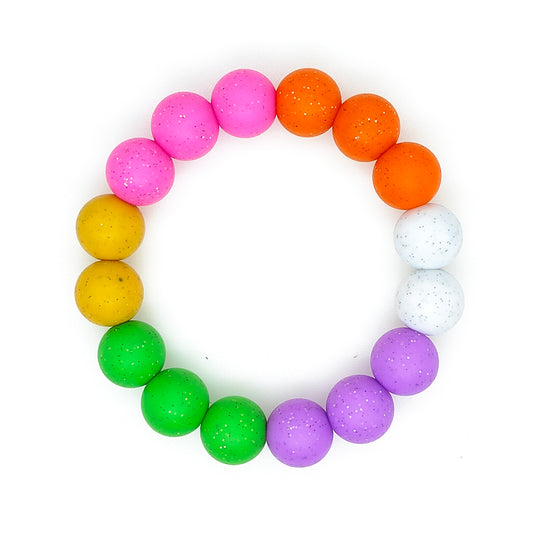 New 15mm Round Glitter Silicone Beads