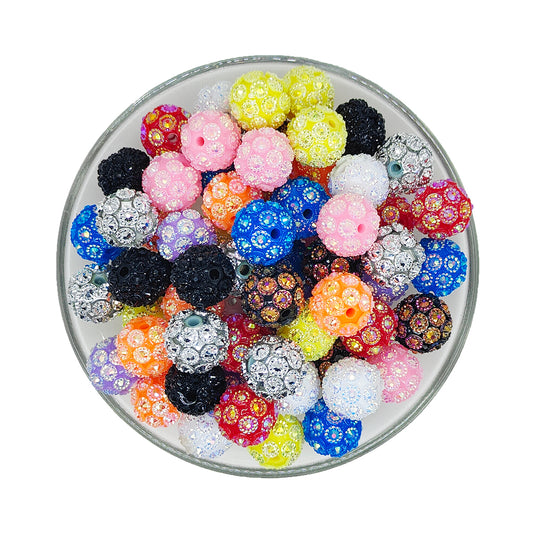 16mm Flower AB Rhinestone Acrylic Beads