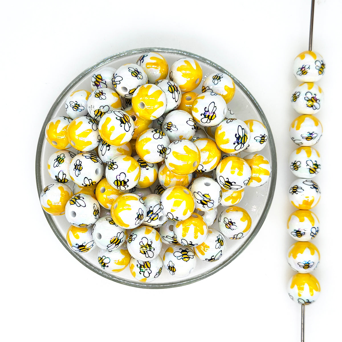 16mm UV Honey Bee Gumball Acrylic Beads