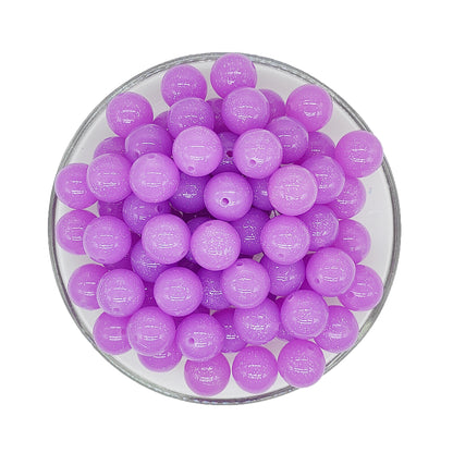 Jelly Glitter 15mm Round Silicone Beads