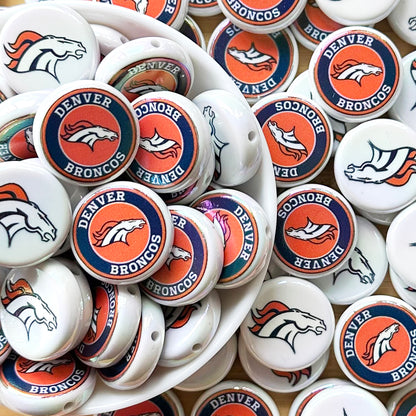 24mm UV Flat Round Football Team Acrylic Beads,Coin Beads