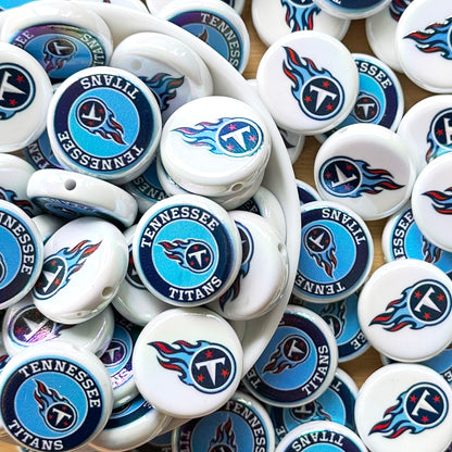 24mm UV Flat Round Football Team Acrylic Beads,Coin Beads