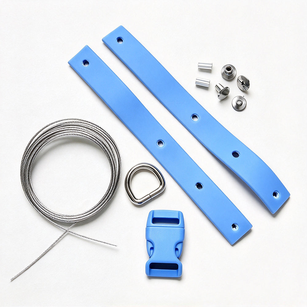 Beadable Dog Collar Accessories Kit Quick Release Buckle,D Ring