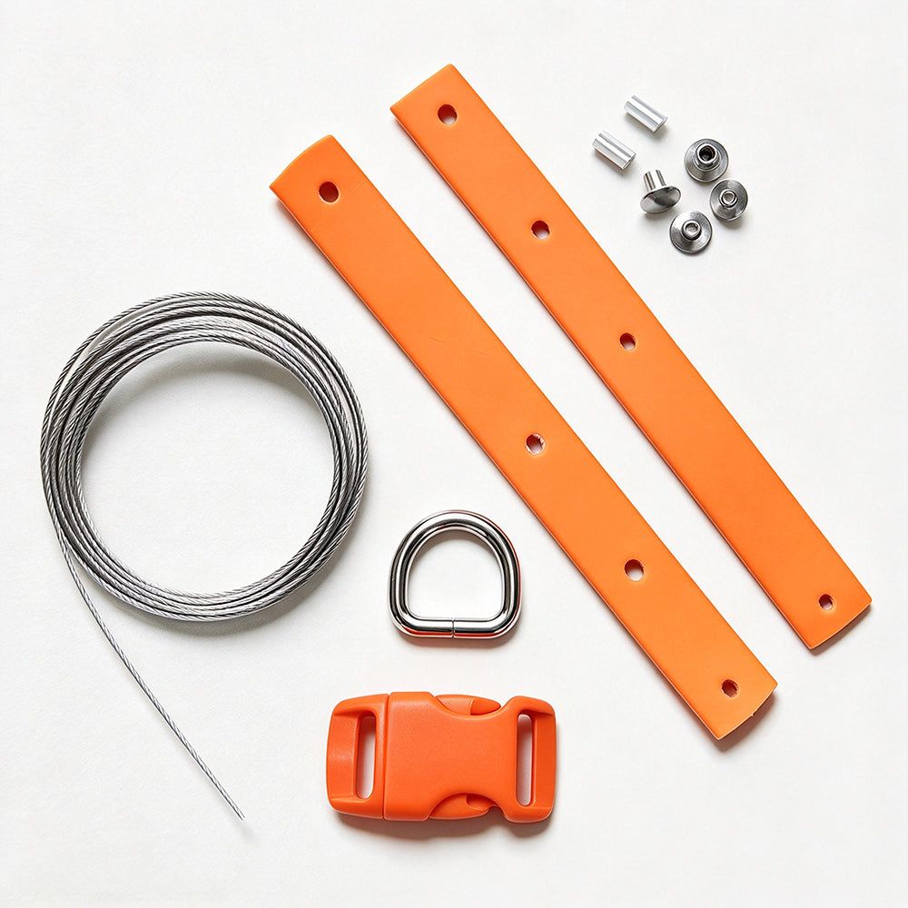 Beadable Dog Collar Accessories Kit Quick Release Buckle,D Ring