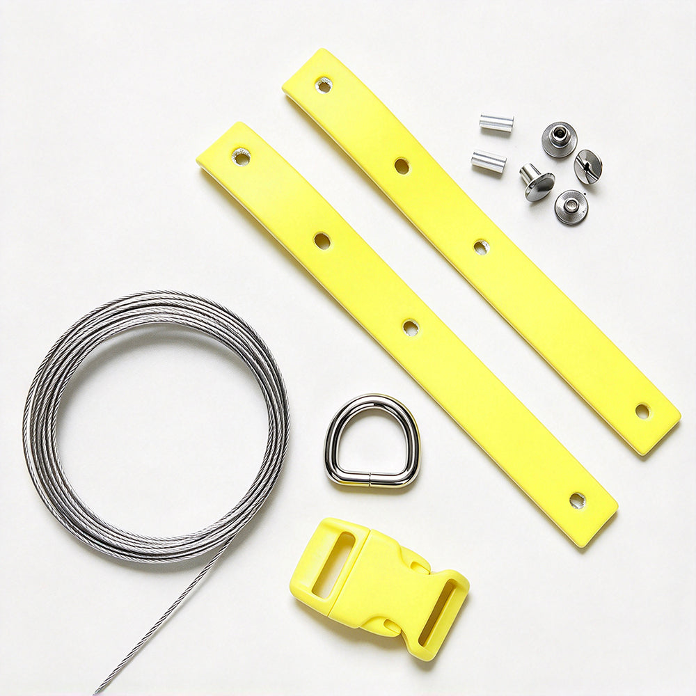 Beadable Dog Collar Accessories Kit Quick Release Buckle,D Ring