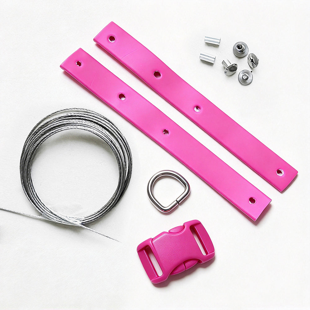 Beadable Dog Collar Accessories Kit Quick Release Buckle,D Ring