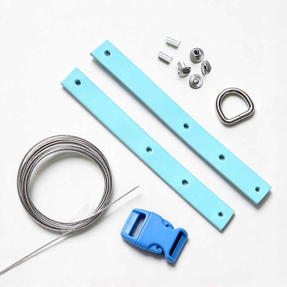Beadable Dog Collar Accessories Kit Quick Release Buckle,D Ring