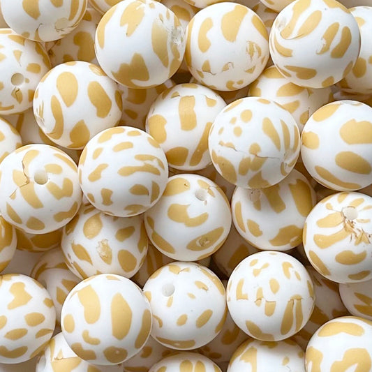 15mm Mango Cow Silicone Beads - Round