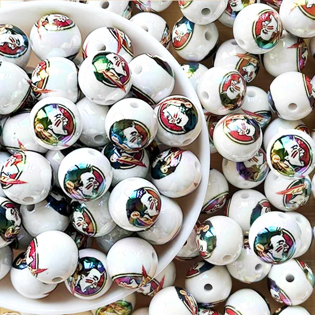 16mm UV College Football Team Gumball Acrylic Beads