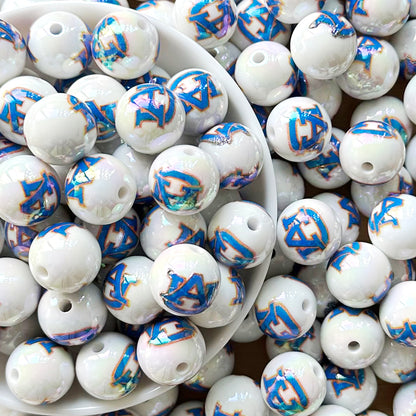 16mm UV College Football Team Gumball Acrylic Beads