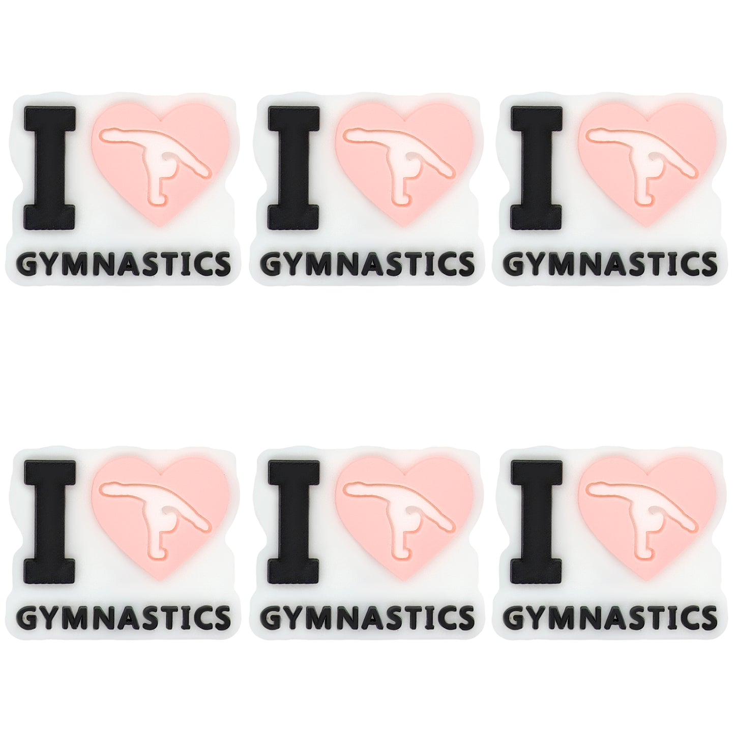 I Love Gymnastics Heart Focal