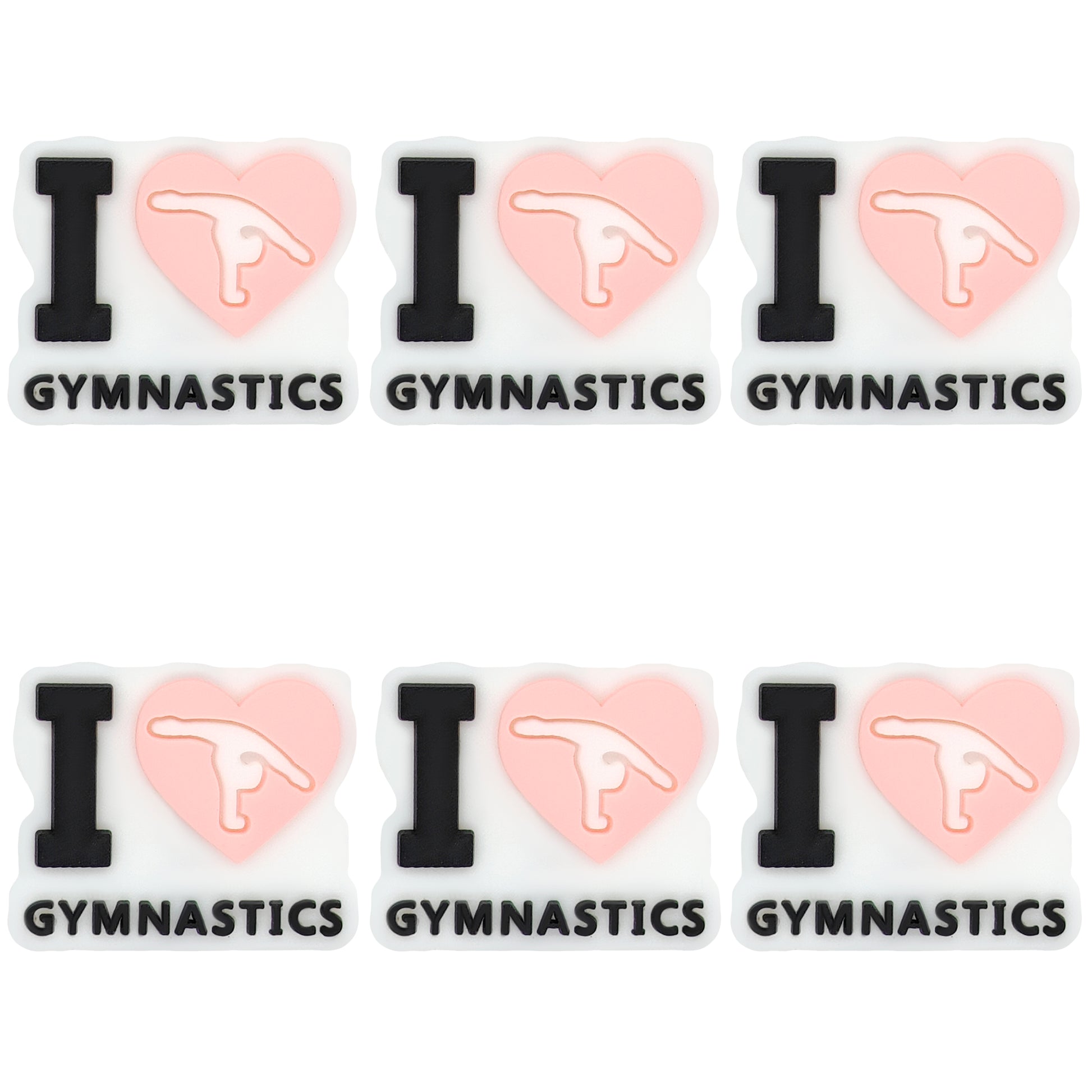 I Love Gymnastics Heart Focal