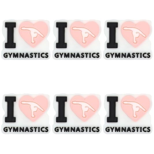 I Love Gymnastics Heart Focal