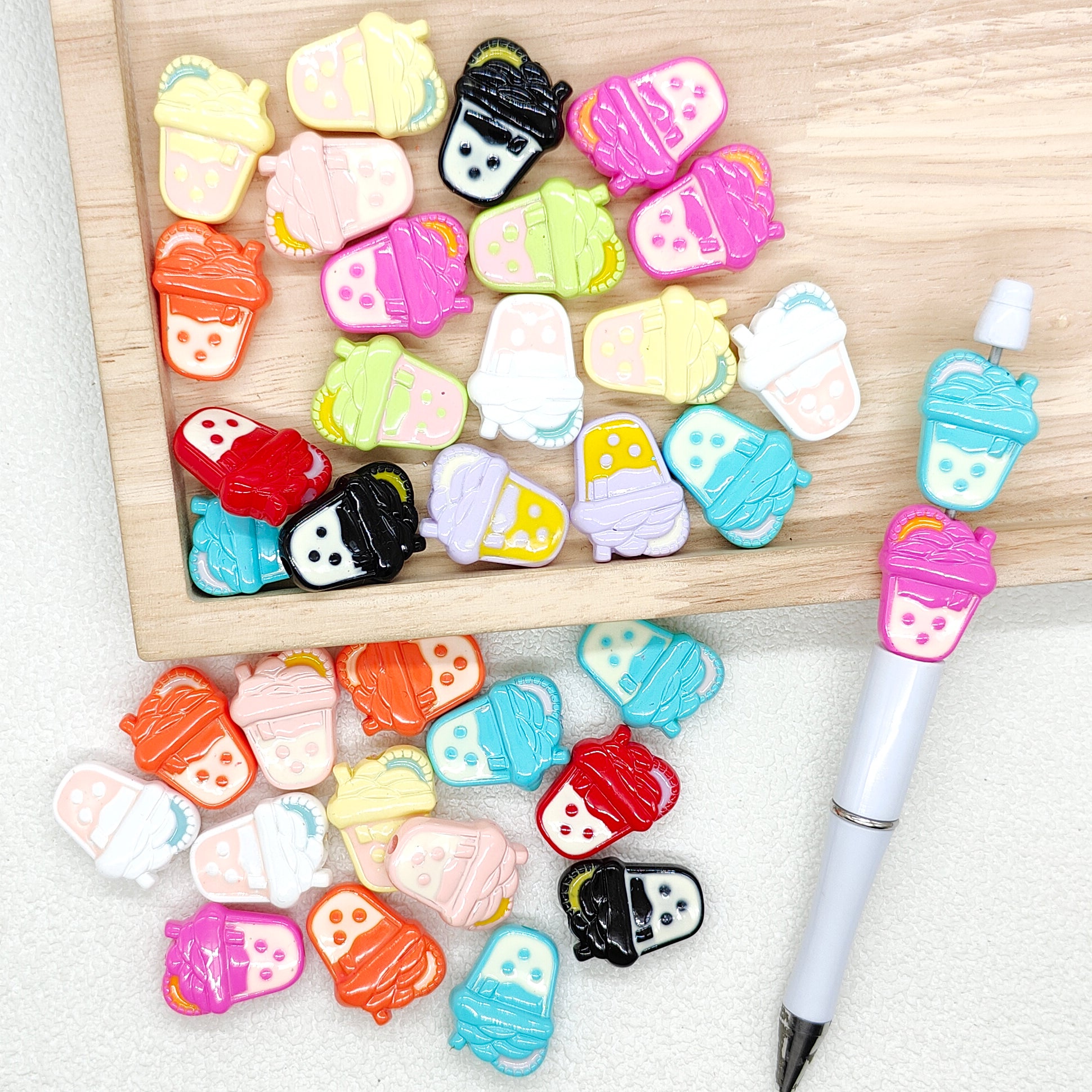 Ice Cream Cup Shape Acrylic Focal Beads