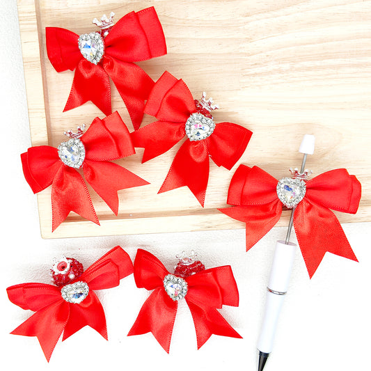 Large Bowknot Ribbon Heart Gem Crystal Pearl Fancy Beads