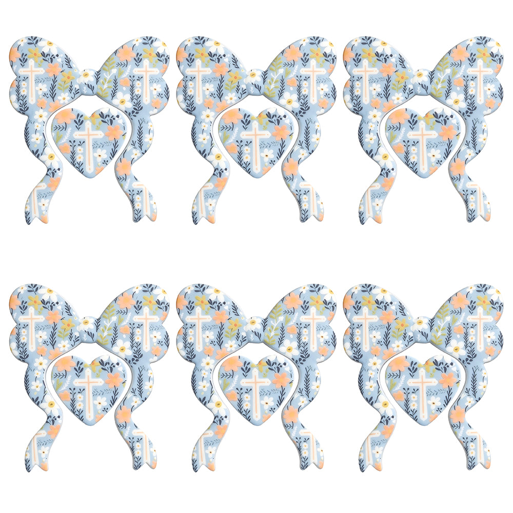 Leaf Cross Bow Heart Print Focal