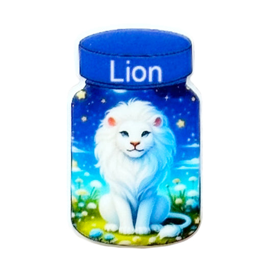Lion in Bottle Print Focal