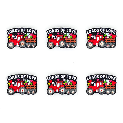 Loads Of Love Red Tractor Silicone Focal Beads