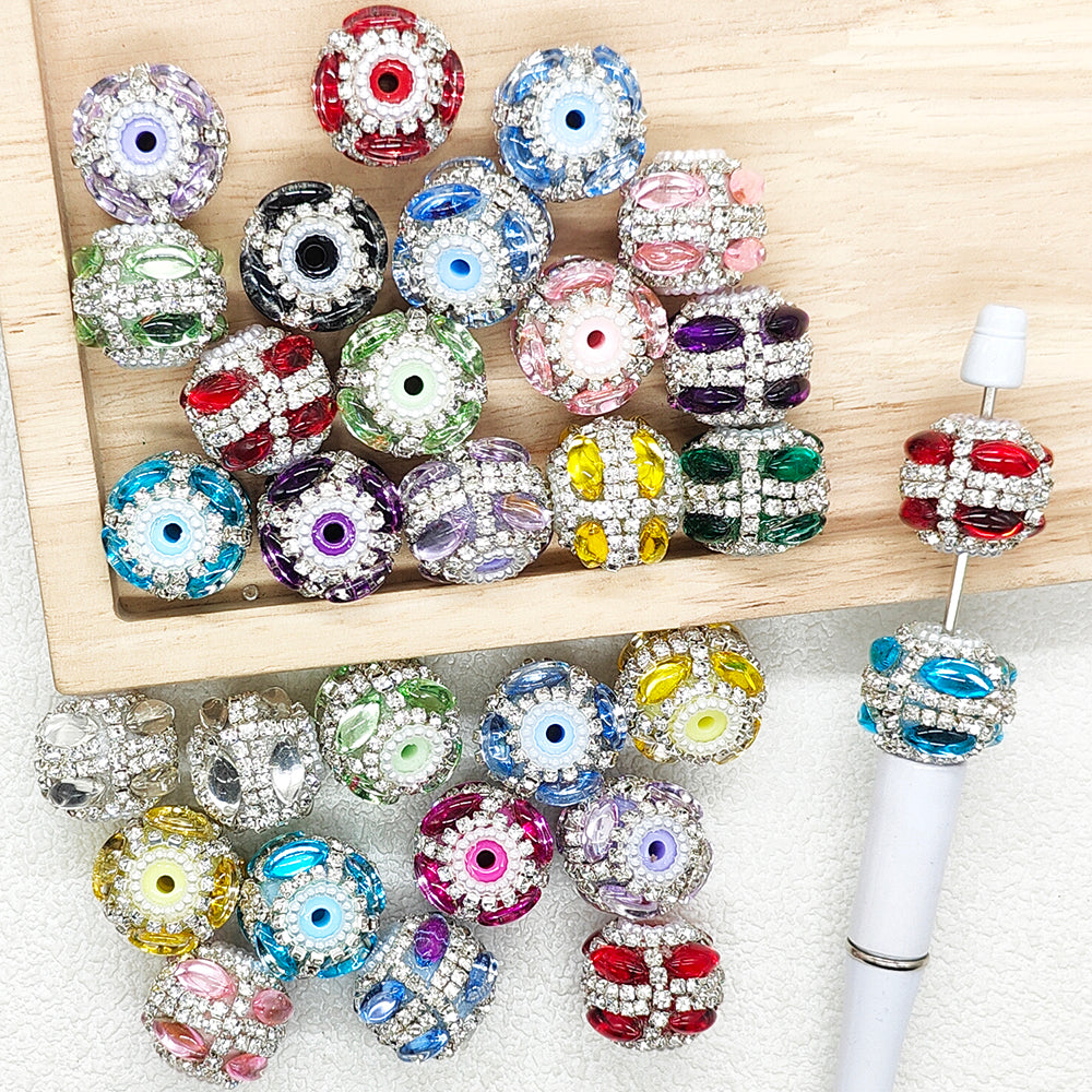Long Oval Gem Rhinestone Acrylic Beads,Crystal Craft Beads