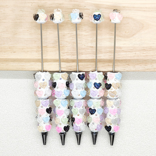 Love Heart Rhinestone Beadable Pen,Pen Accessories