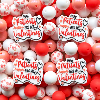 Mixed Silicone Focal Beads,24Pcs Loose Valentines Day Assorted Beads