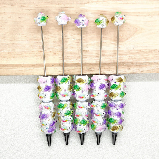 Multicolor Sea Turtle Beadable Pen Bar Blank