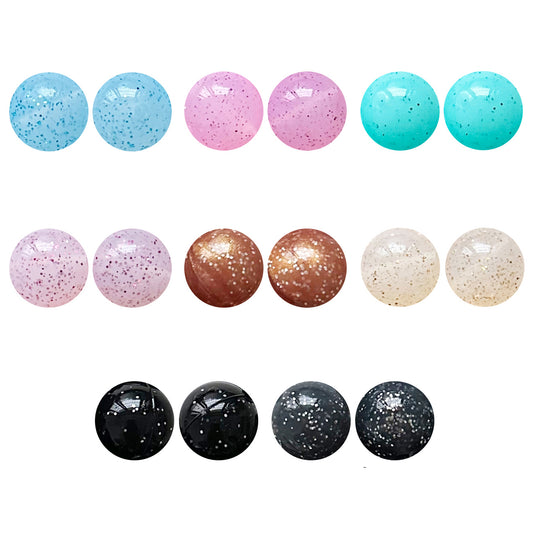 New 15mm Round Jelly Glitter Silicone Beads
