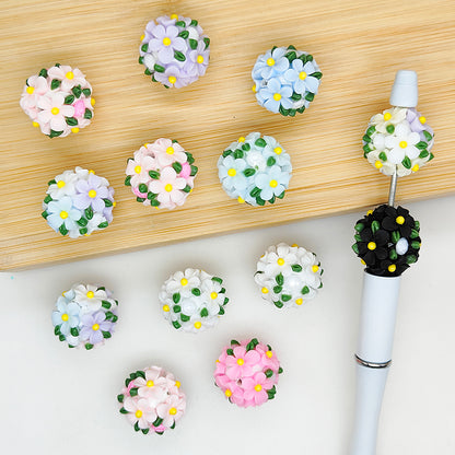 New 20mm Flower Ball,Fancy Polymer Clay Floral Beads
