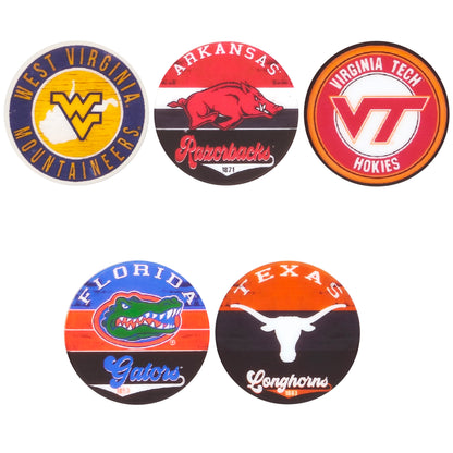 New Flat Round Print Silicone College Football Team Focal Beads