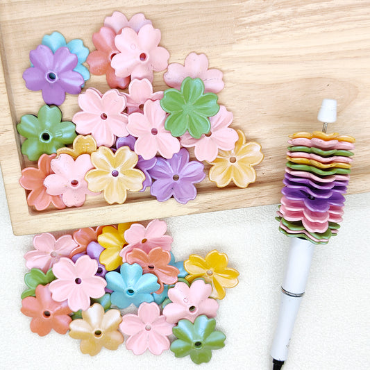 New Flower Spacer Beads,Acrylic Spacers Assorted Color Jewelry Making