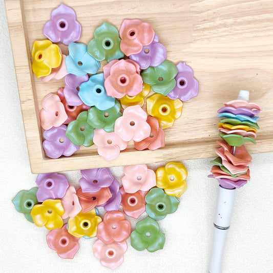 New Mix Floral Shape Spacer Acrylic Beads,Loose Spacer for Pen